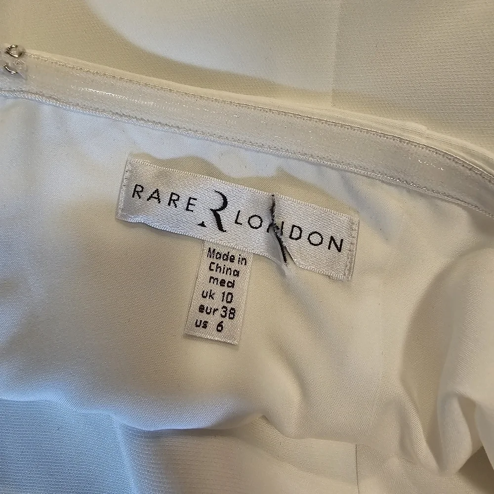 RARE LONDON White Tailored Halterneck Waistcoat Mini Dress, Size US 6 (UK 10)